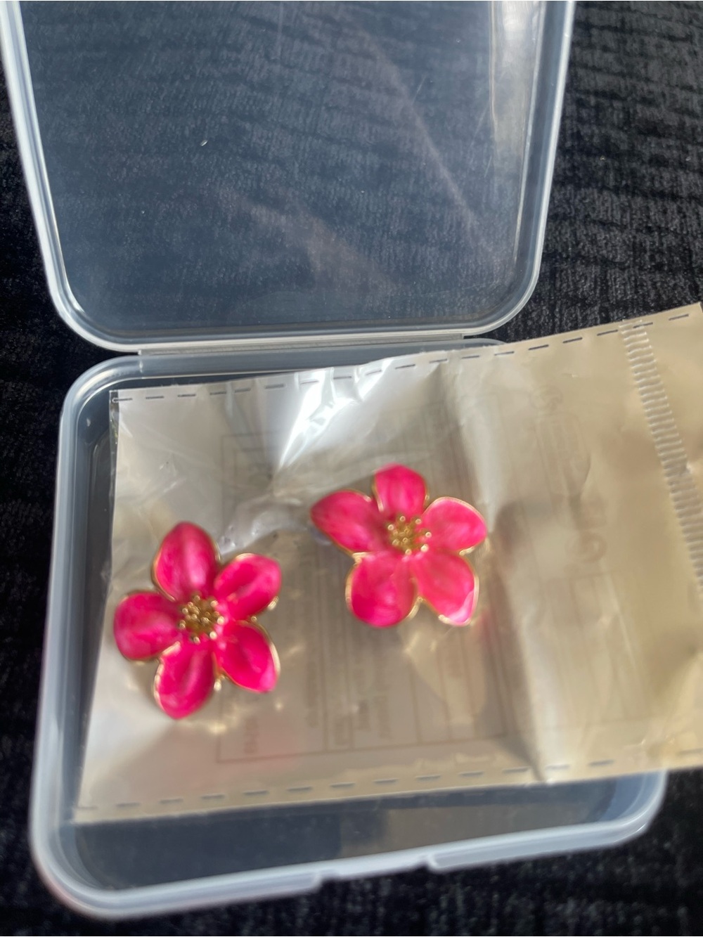 Pink Flower Stud Earrings - Women Accessories